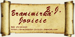 Branimirka Jovičić vizit kartica